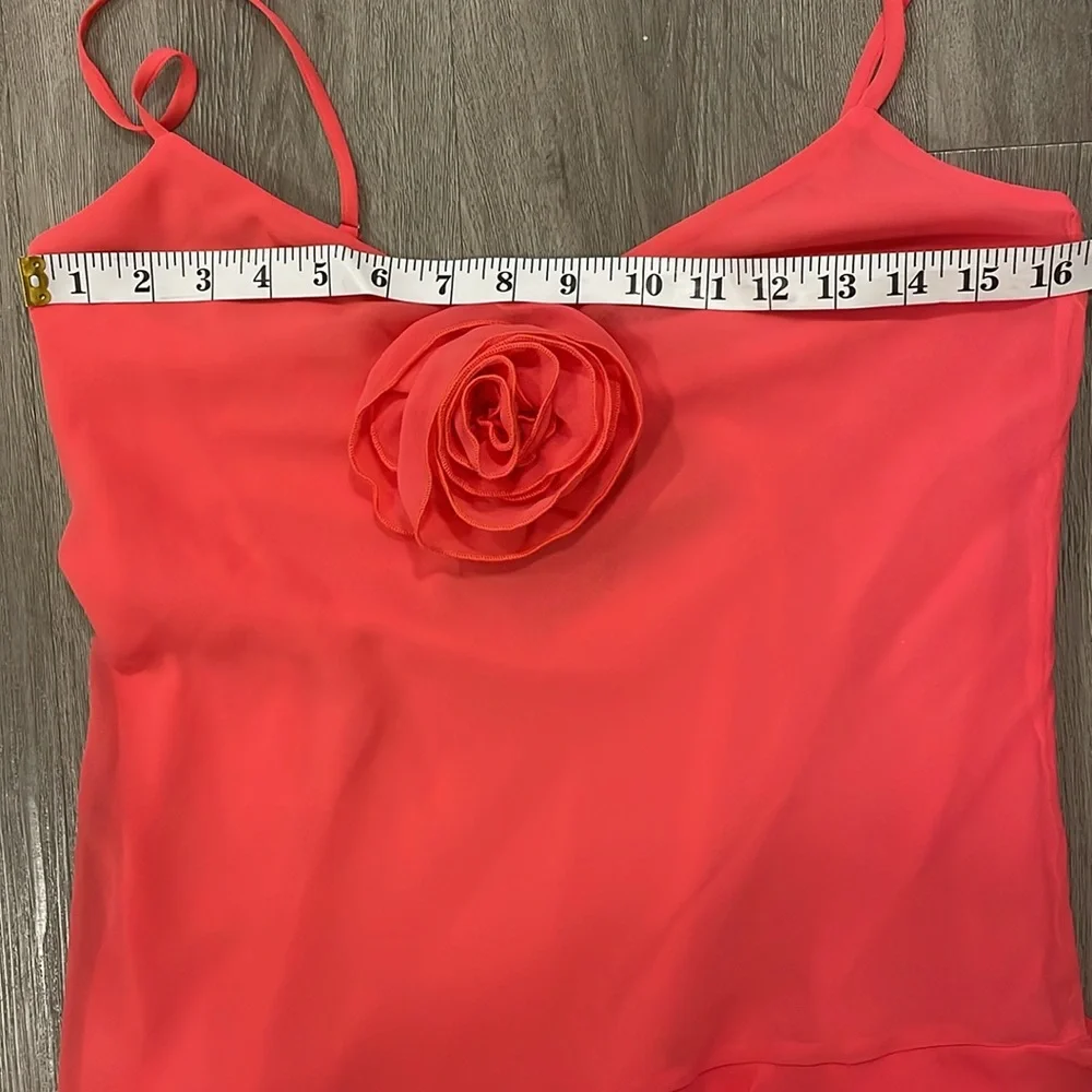 Gianni Bini Mini Dress Sz 4 Rose Pink‎ Ruffle Flowy Chiffon NWT $198